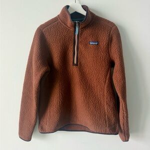 Patagonia Sherpa Fleece Zip Neck Pullover Brown Men’s Medium